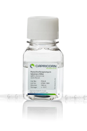 ПЕНИЦИЛЛИН/СТРЕПТОМИЦИН С L-ГЛУТАМИНОМ, 100X, 100 МЛ, CAPRICORN SCIENTIFIC, PSG-B